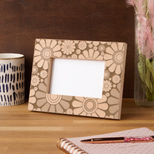 Trendy Modern Floral Daisy Pattern Etched Frames