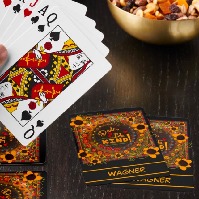 Trendy Modern Fun Dude Be Kind Custom Playing Cards (Creator Uploaded)
