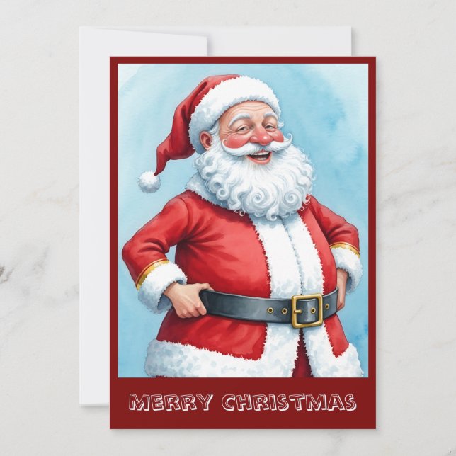 Trendy Modern Funny Merry Christmas Script Holiday Card (Front)