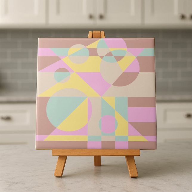 Trendy Modern Geometric Pastel Changeable Colours  Tile (Creator Uploaded)