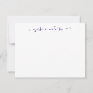 Trendy Modern Girly Stylish Violet Purple Script Card