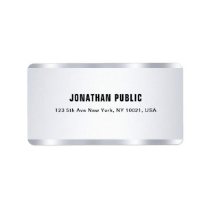 Trendy Modern Glamour Silver Look Elegant Template Label