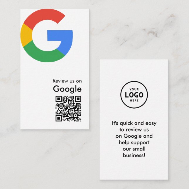 Trendy Modern Google Review QR Code Enclosure Card (Front/Back)