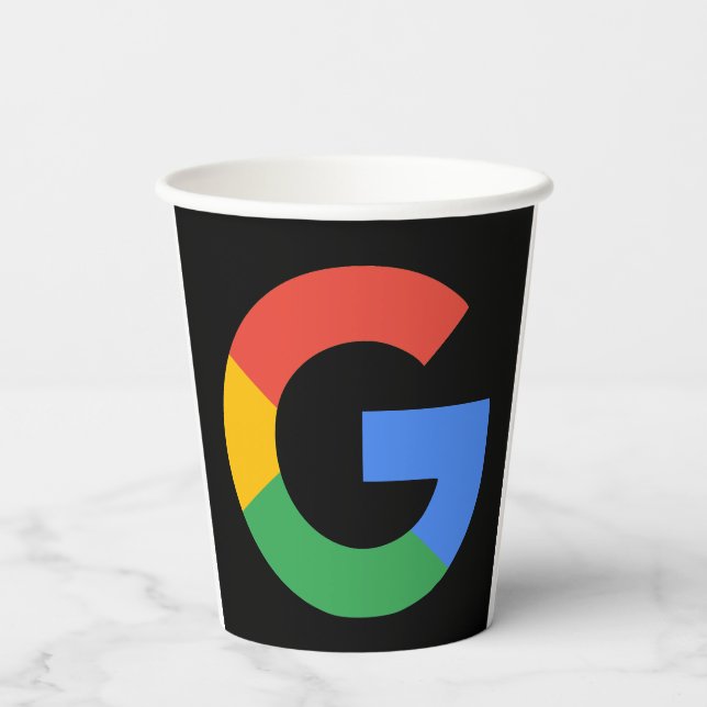 Trendy Modern Google Review QR Code Paper Cups (Back)