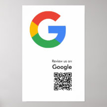 Trendy Modern Google Review QR Code Poster