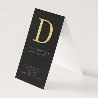 Trendy modern gray black gold bold monogram business card