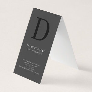 Trendy modern grey black bold monogram business card