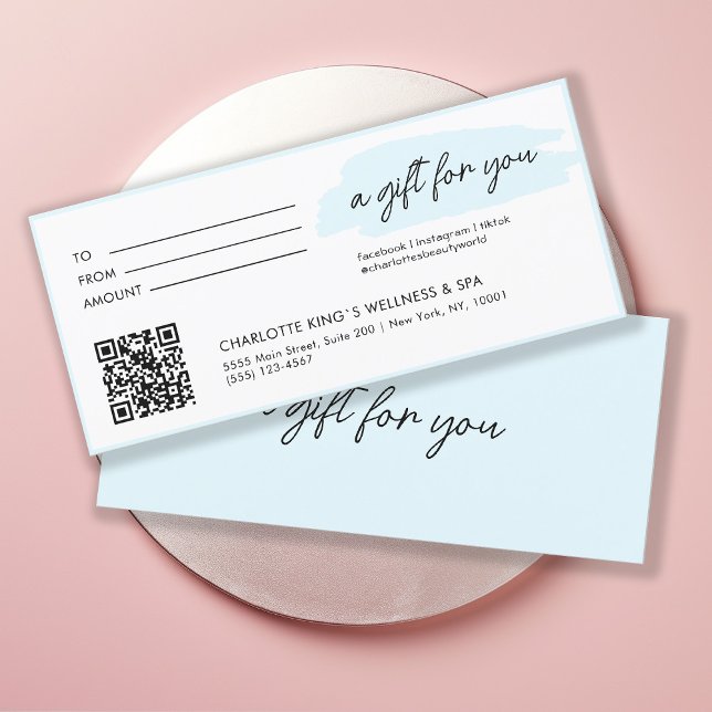 Trendy, modern, handwriting, with qr-code, blue (Creator Uploaded)