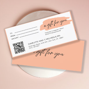 Trendy, modern, handwriting, with qr-code, coral