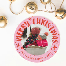 Trendy Modern Handwritten Christmas Photo Card