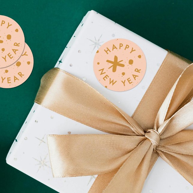 Trendy Modern Handwritten Happy New Year Sticker (Créateur téléchargé)
