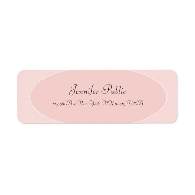Trendy Modern Handwritten Script Blush Pink White (Front)