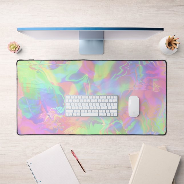 Trendy Modern Holographic Aesthetic Pattern Desk Mat (Office 1)