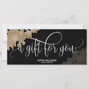 trendy modern honeycomb gold Certificate Gift Card