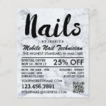 Trendy Modern Marble Nail Technician, Nail Salon Flyer<br><div class="desc">Trendy Modern Marble Nail Technician,  Nail Salon Advertising Flyers By The Business Card Store.</div>
