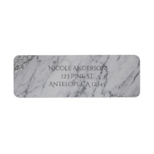 Trendy Modern Marble Silver Glamor Invitation