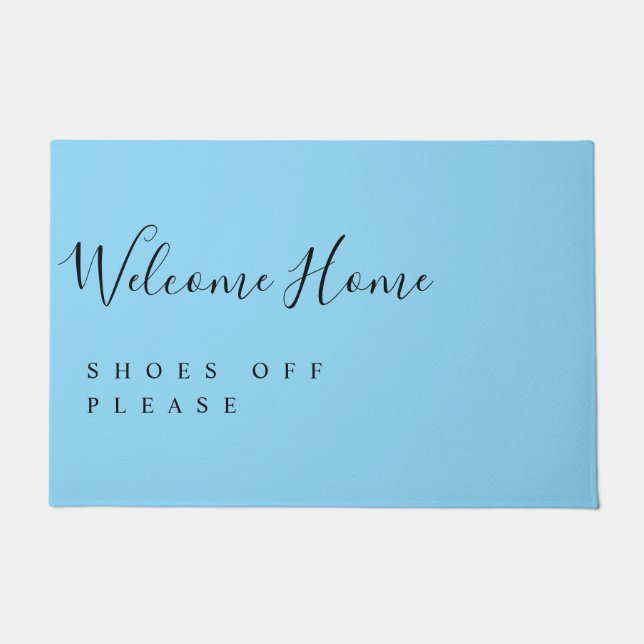 Trendy Modern Minimal Welcome Shoes Off  Doormat (Front)