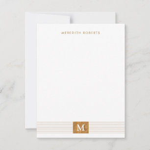Trendy Modern Minimalist Copper Foil Monogram Card