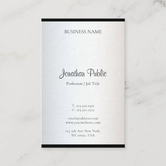 Trendy Modern Minimalist Design Elegant Simple Business Card (Front)