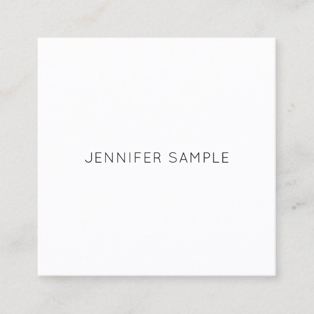 Trendy Modern Minimalist Design Simple Template Square Business Card (Front)