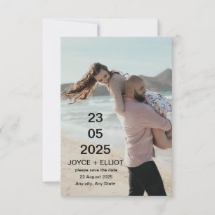 Trendy modern & minimalist elegant photo wedding  invitation