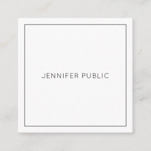 Trendy Modern Minimalist Elegant Template Square Business Card