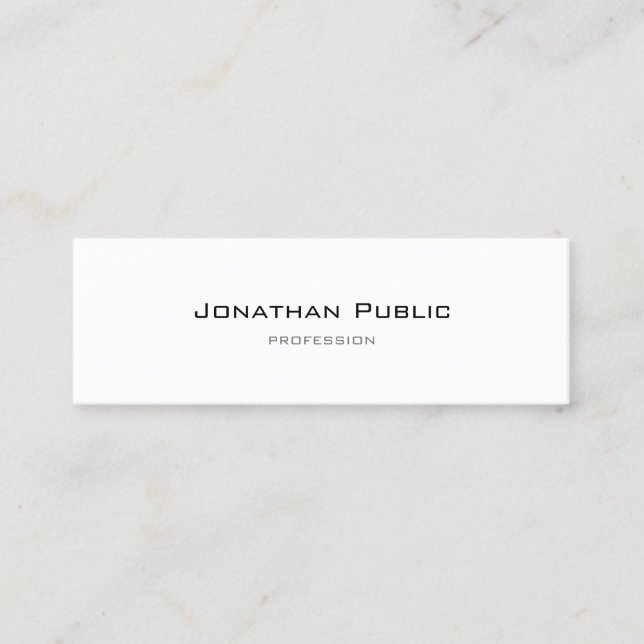 Trendy Modern Minimalistic Design Elegant Plain Mini Business Card (Front)