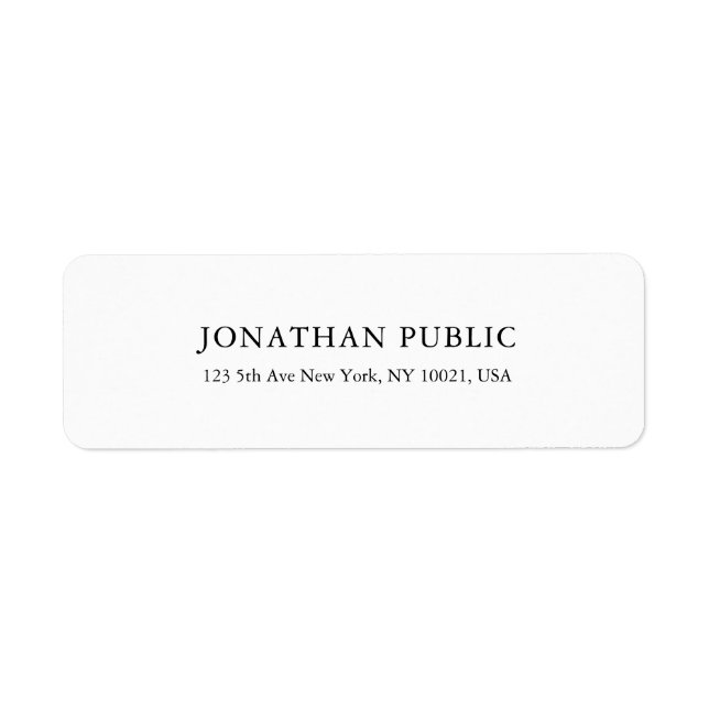 Trendy Modern Minimalistic Elegant Plain White (Front)