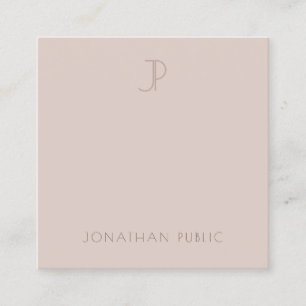 Trendy Modern Monogram Elegant Minimal Template Square Business Card