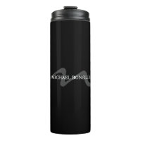 Trendy modern monogram initial professional black