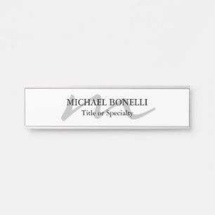 Trendy modern monogram initial professional  door sign