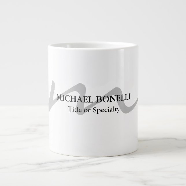 Trendy modern monogram initial professional  large coffee mug (Front)