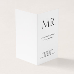 Trendy Modern Monogram Plain Minimalist Business Card