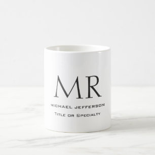 Trendy Modern Monogram Plain Minimalist Coffee Mug