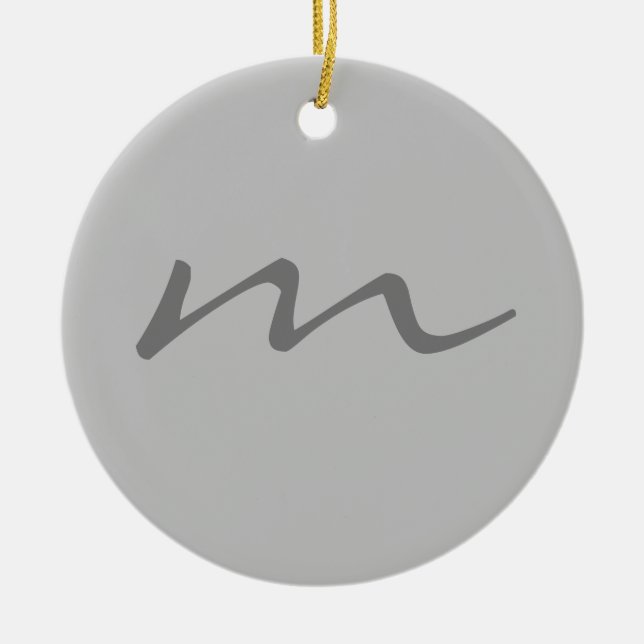 Trendy modern monogram professional gray ceramic ornament (Front)
