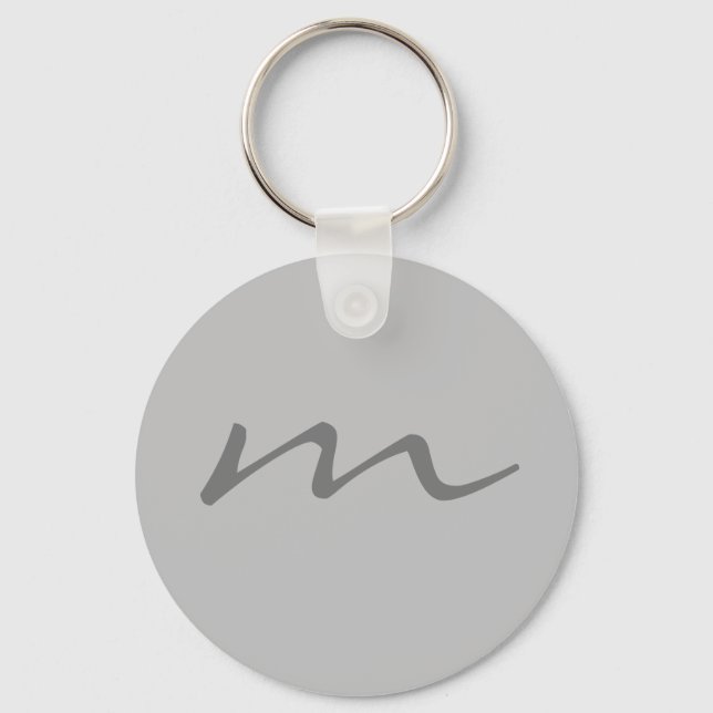 Trendy modern monogram professional grey keychain (Front)