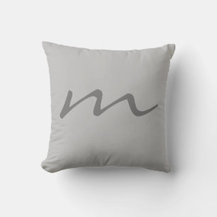 Trendy modern monogram professional grey throw pillow