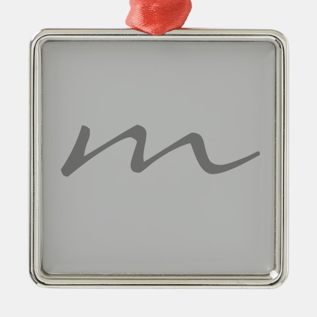Trendy modern monogram professional  metal ornament (Front)