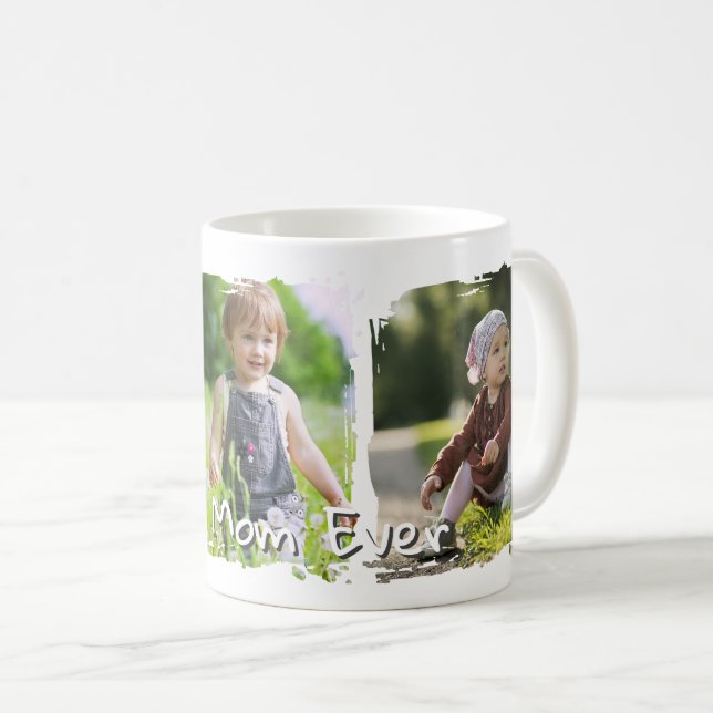 Trendy Modern Mother Best Mom Ever Keepsake Coffee Mug (Front Right)