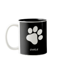 Trendy Modern Mug "Your Pet Paw With Name"