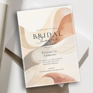 Trendy, Modern, Natural Colours-Waves, Bridal  Invitation