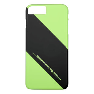 Trendy Modern Neon Green Black Minimalist, Name, iPhone 8 Plus/7 Plus Case