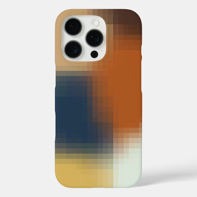 Trendy Modern Orange Blue Yellow Beige Pattern Case-Mate iPhone Case (Back)