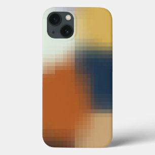 Trendy Modern Orange Blue Yellow Beige Pattern iPhone 13 Case