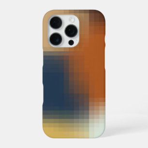 Trendy Modern Orange Blue Yellow Beige Pattern iPhone 16 Pro Case