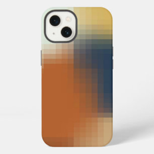 Trendy Modern Orange Blue Yellow Beige Pattern iPhone 13 Case