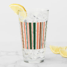 Trendy Modern Orange Green White Stripes Glass