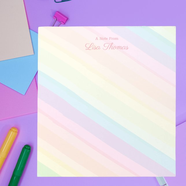 Trendy Modern Pastel Rainbow A Note From Notepad (Creator Uploaded)