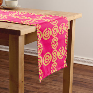 Trendy Modern Pink and Yellow Spring Medium Table Runner