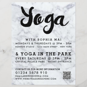 Trendy Modern Pink Yoga Class Advertising Flyer
